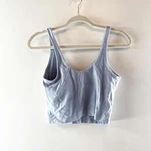 Lululemon Align Cropped Built In Bra Tank Top Blue Linen 8 thumbnail 5