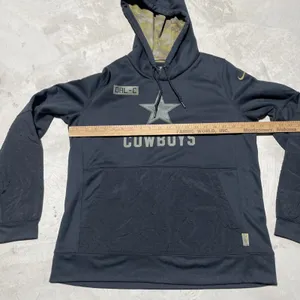 Nike Dallas Cowboys Hoodie Women's SZ L Black Green Camo Salute Service On Field thumbnail 7