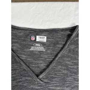 Carolina Panthers NFL womens gray stripe blue graphic V neck T shirt. Size M thumbnail 2
