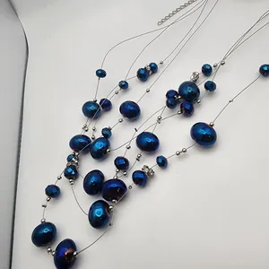 NWT Paparazzi Blue Cosmic Real Estate Necklace & Earrings Set thumbnail 3