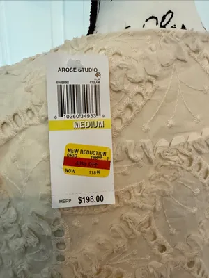 Arose Studio Cream Eyelet Lace Tie-Neck Puff Sleeve Dress thumbnail 7