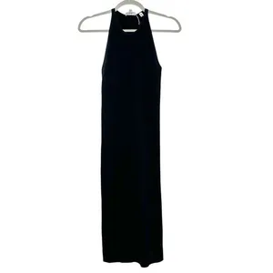 ALC Frank Black Ribbed High Neck Tank‎ Midi Marc Dress Casual Summer Racerback thumbnail 3