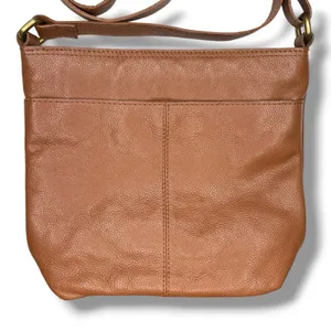 Born Bucket Crossbody Leather Handbag Bag‎ Camel Tan Leather thumbnail 4