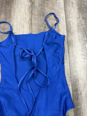 Aerie Blue Ribbed One Piece Swimsuit thumbnail 7