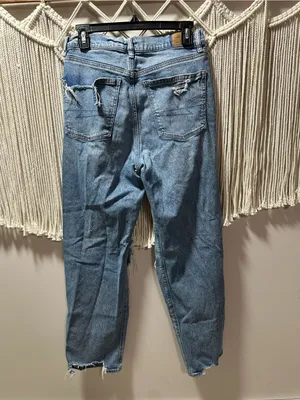 American Eagle Outfitters Light Blue Distressed Boyfriend Jeans thumbnail 2