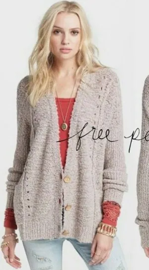 FREE PEOPLE FALL FRIEND CARDI CARDIGAN~OVERSIZED MARLED KNIT SWEATER.Size XS. thumbnail 1