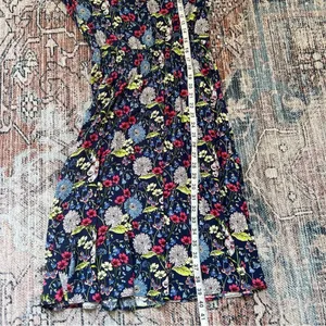 Talbots NWT Floral Short Sleeve Midi Dress Blue Pink Lightweight Summer Dress XS thumbnail 6