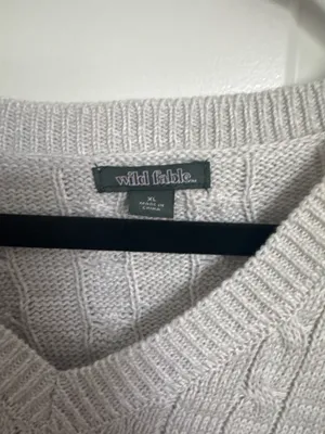 Cropped Wild Fable Sweater Vest Grey Cable Knit thumbnail 3