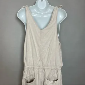 Toad&Co Tara Hemp Jumpsuit Size Small Oatmeal Chambray One Piece Tie‎ Shoulders thumbnail 6