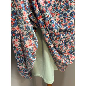 Cottagecore Floral Mini Dress Puff Sleeve Square Neck Babydoll Fall Flowy XL thumbnail 7