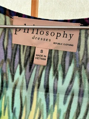 Philosophy Vibrant Multicolor Chevron-Print Bohemian Maxi Dress Small thumbnail 4