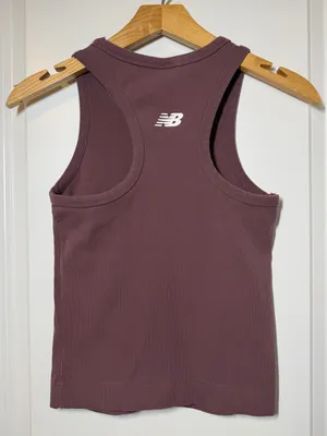 New Balance Linear Heritage Ribbed Knit Racer Workout Tank thumbnail 5