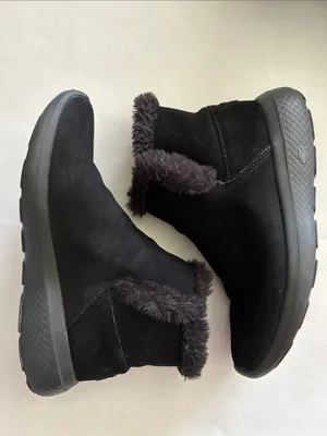 Skechers Black Faux-Fur Collar Women's Ankle Booties thumbnail 6