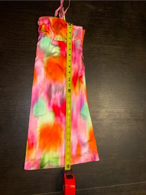Missguided Rainbow Watercolor Slip Dress Barbiecore Abstract Print Y2K thumbnail 6