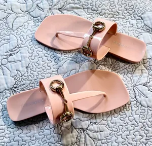 Jeffrey Campbell A Lil Bit Jelly Thong Sandal Blush Pink Size 7💛 thumbnail 1
