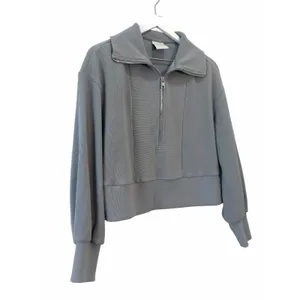 Varley Ramona Half Zip 2.0 Sweatshirt Blue Gray Ribbed Pullover Size Small thumbnail 4
