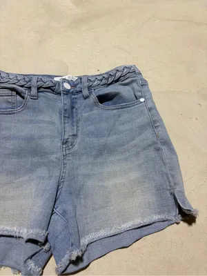 Judy blue Light Blue Braided-Waist Denim Shorts small thumbnail 5