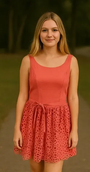 ANTONIO MELANI Coral Lace Mini Dress thumbnail 1