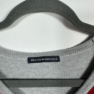 Brandy‎ Melville Elizabeth Argyle Cropped Cardigan Gray Red Navy Size Small thumbnail 6