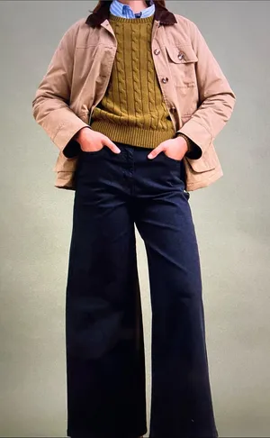 Piombo Blue straight leg cotton Trousers thumbnail 1