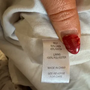 Cactus and Pearl Large Strapless Tiered Midi Dress Linen Green Tan cream Tiger thumbnail 7