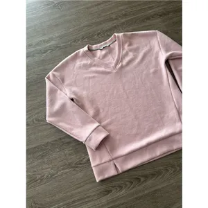 Marc New York V Neck Sweater Womens L Dusty Pink Ribbed Long Sleeve Sweatshirt thumbnail 3