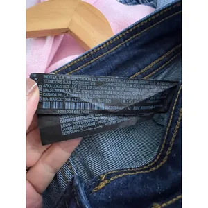 Zara Woman High Waist Wide Leg Crop Jeans Dark Indigo Raw Hem Rigid Denim Size 1 thumbnail 3