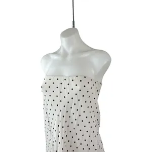 MNG Mango White Black Polka Dots Strapless Tube Bandeau Slip Midi Dress Size S thumbnail 2