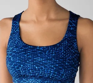 Lululemon Pure Practice Bra Blue Samba Snake Strappy Sports Bra Size 8 thumbnail 1