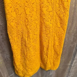Free People Light Me Up Golden Yellow Floral Lace Slip Bodycon Dress Large thumbnail 5