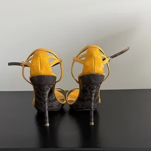 Yellow‎ Strappy Heels Sz 6 Yellow thumbnail 4