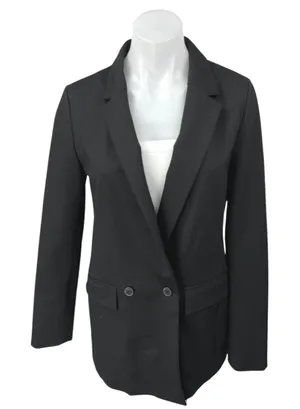 GAP Women's Black Double Breasted Long Sleeve Notch Collar Blazer Coat Jacket 4 thumbnail 1