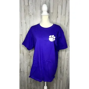 Hanes NWT Clemson Tigers Women's Large‎ Purple Paw Palm Tree "Clemson Girl" T-Shirt thumbnail 3