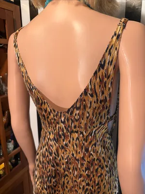 70s Vintage Leopard Print Slip Maxi Dress Sexy Nightgown Dress Size Small 2/4 thumbnail 7