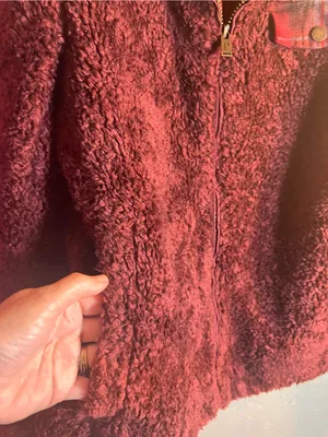 Pendleton Women's Burgundy Sherpa Zip Jacket M thumbnail 5