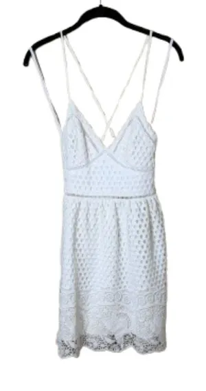 Abercrombie & Fitch Eyelet Lace White Sundress Dress Size XS thumbnail 1
