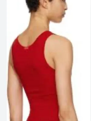 Skims Ribbed Red Scoop Neck Tank Top Size XL Special Edition Color thumbnail 2