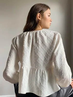 Aritzia Wilfred Textured Peplum Blouse In Espace Size XXS thumbnail 11