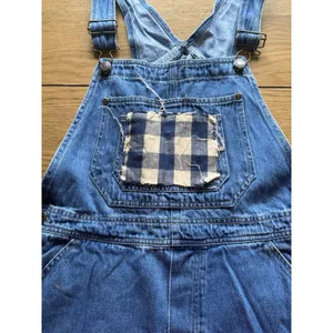 Haiks Country Patch Work Denim Overalls Blue Size Women I think Medium VTG READ thumbnail 4