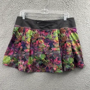 Lululemon‎ Pace Rival Mid Rise Skirt Skort Vivid Floral Tennis Athletic Women 10 thumbnail 2