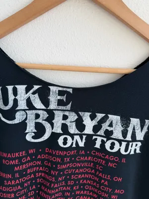 Luke Bryan On Tour Black Off-the-Shoulder Country Music Tee thumbnail 10