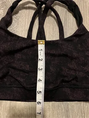 Lululemon Energy Bra Women’s Size 4 Black Purple Activewear Athletic Atheleisure thumbnail 3