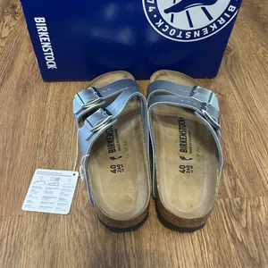Birkenstock Arizona silver gladiator sandals shoes new thumbnail 3