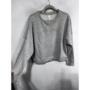 Fabletics Women's Large Gray Sweatshirt Never Settle Graphic Pullover thumbnail 3