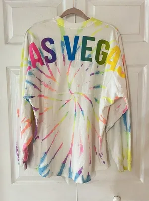 Walt Disney Size Small Spirit Shirt Las Vegas Multi Colored Tie Dye‎ Womens thumbnail 1