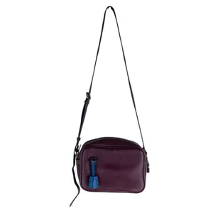 J. Crew Signet Pebble Leather Crossbody Camera Bag Burgundy Red thumbnail 15