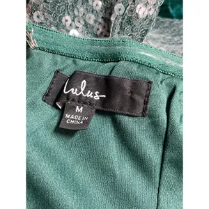 Lulus Especially Fabulous Emerald Sequin Feather Sleeveless Mini Bodycon Dress M thumbnail 5