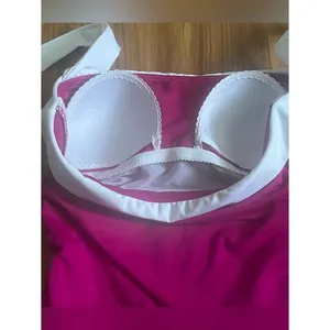 Lauren Ralph Lauren Bel Aire Skirted One-Piece Swimsuit Magenta White Size 6 thumbnail 6