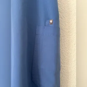 FIGS High Waisted Yola Skinny Scrub Pants in capri blue sz small thumbnail 8