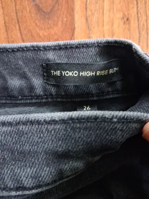 Denim Forum Womens Black Slim Yoko High Rise Button Fly Jeans 26 Organic Cotton thumbnail 3
